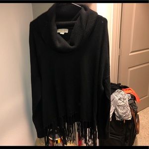 Michael Kors fringe, cowl neck sweater